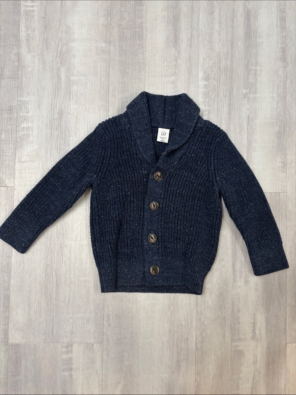 Baby GAP Dark Navy Shawl Collar Button-Up Cardigan 18-24 months